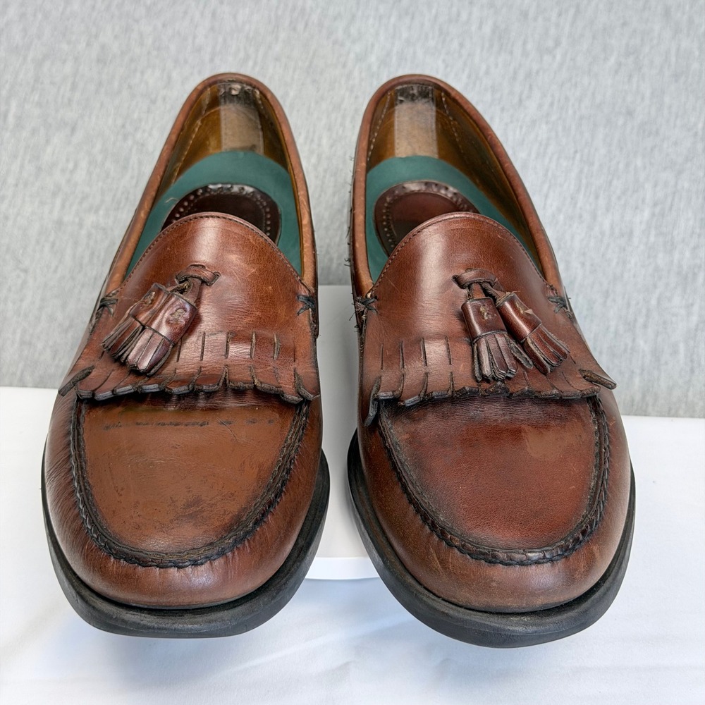 Sebago Mens Brown Leather Tassel Kiltie Loafers Made in USA 1244511W Size 14 D
